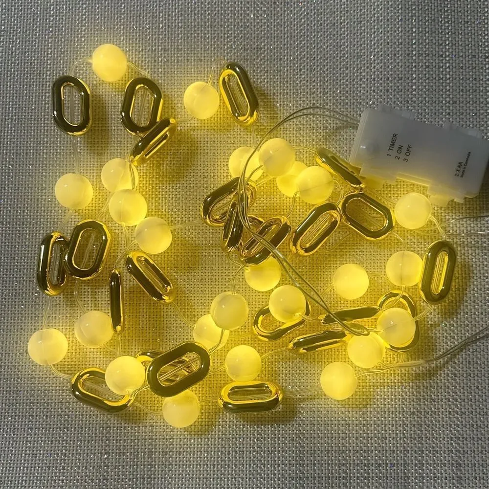 kate spade x Target Indoor Outdoor White Gold Tone String Lights